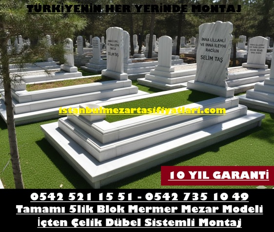 Tek Kişilik 3D Baş Taşı Blok Mermer Mezar - Mermer Mezar Yapım İşleri