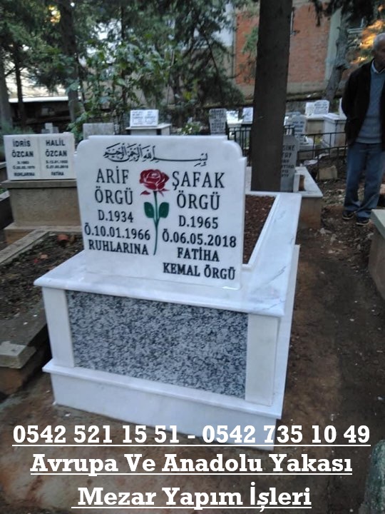 Tek Kişilik Gövde Gri Beta Granit Mermer Mezar - Yayla Mezar Yapım İşleri - Görsel 3