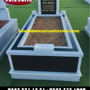 Tek Kişilik Granit Gömme Küpeşte Granit Baş Taşı Mezar - Granit Mermer Mezar Modeli
