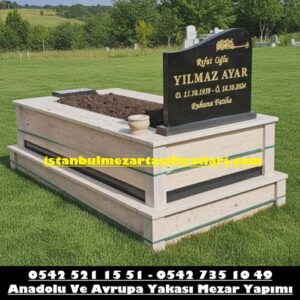 Tek Kişilik Granit Lazer Resimli Traverten Mezar - Resimli Mezar Taşı Ücretleri
