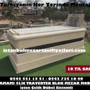 M4 Traverten Mezar Modeli - İstanbul Traverten Mezar Taşı Fiyatı