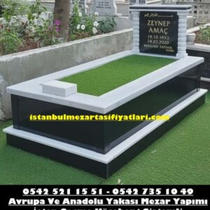 Tek Kişilik Temel Gövde Baş Taşı Granit Sütunlu Mezar - Nişantepe Mezar Taşı Fiyatları