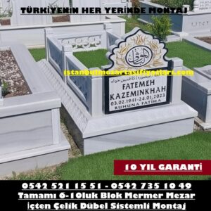 Tek Kişilik Kafesli Cnc İşleme Mermer Mezar - Mezar Yapım İşleri