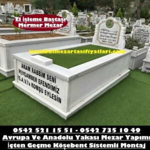 Tek Kişilik Baş Taşı El Yazı İşlemeli Mezar - El İşleme Baş Taşı Fiyatları