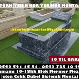 Tek Kişilik Kütahya Siyah Blok Mezar - Taşdelen Mezar Yapımı Fiyatları