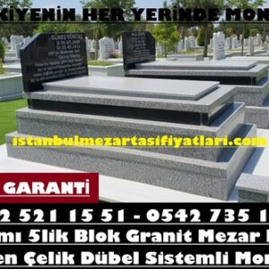 Tek Kişilik 5cm Beta Granit Baş Taşı Nero Gaska Kapaklı Blok Mezar