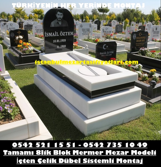 Lazer Baş Taşı Bağlama Kesim Kapalı 8lik Blok Mermer Mezar