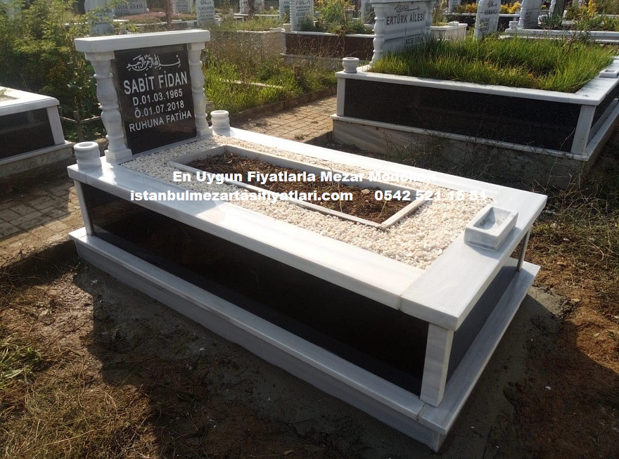 Tek Kişilik Baştaşı Gövde Granit Mezar - Granit Mezar Modelleri - Görsel 2