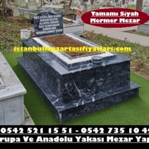 Tek Kişilik Bursa Siyah Mermer Mezar - İstanbul Ucuz Mezar Yapım İşleri