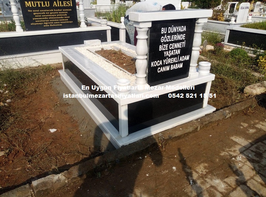 Tek Kişilik Baştaşı Gövde Granit Mezar - Granit Mezar Modelleri - Görsel 3