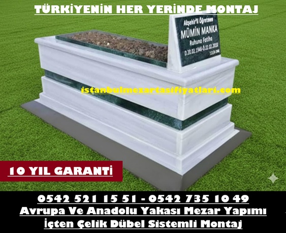 Tek Kişilik Verde Guatalama Yeşil Granit Tamamı 5lik Blok Mezar